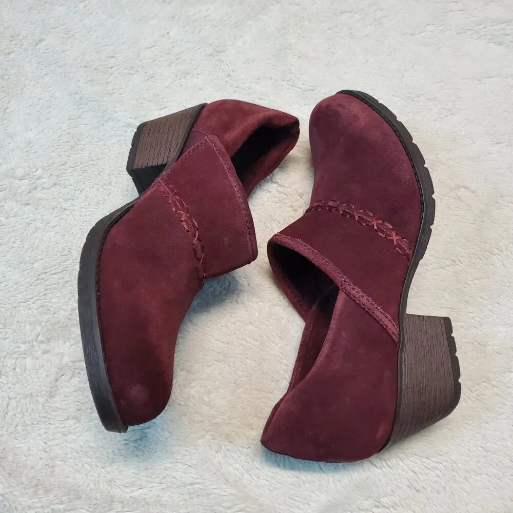 Earth‎ Spirit Burgundy Red Suede Heeled Shoes 8.5 Celestial Bohemian Cottagecore